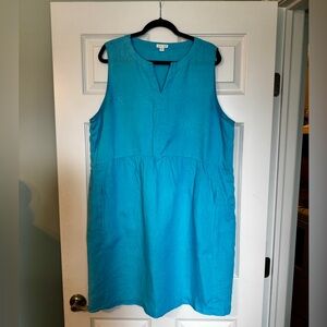 J. Jill Linen Turquoise Sleeveless Shift Dress XL
